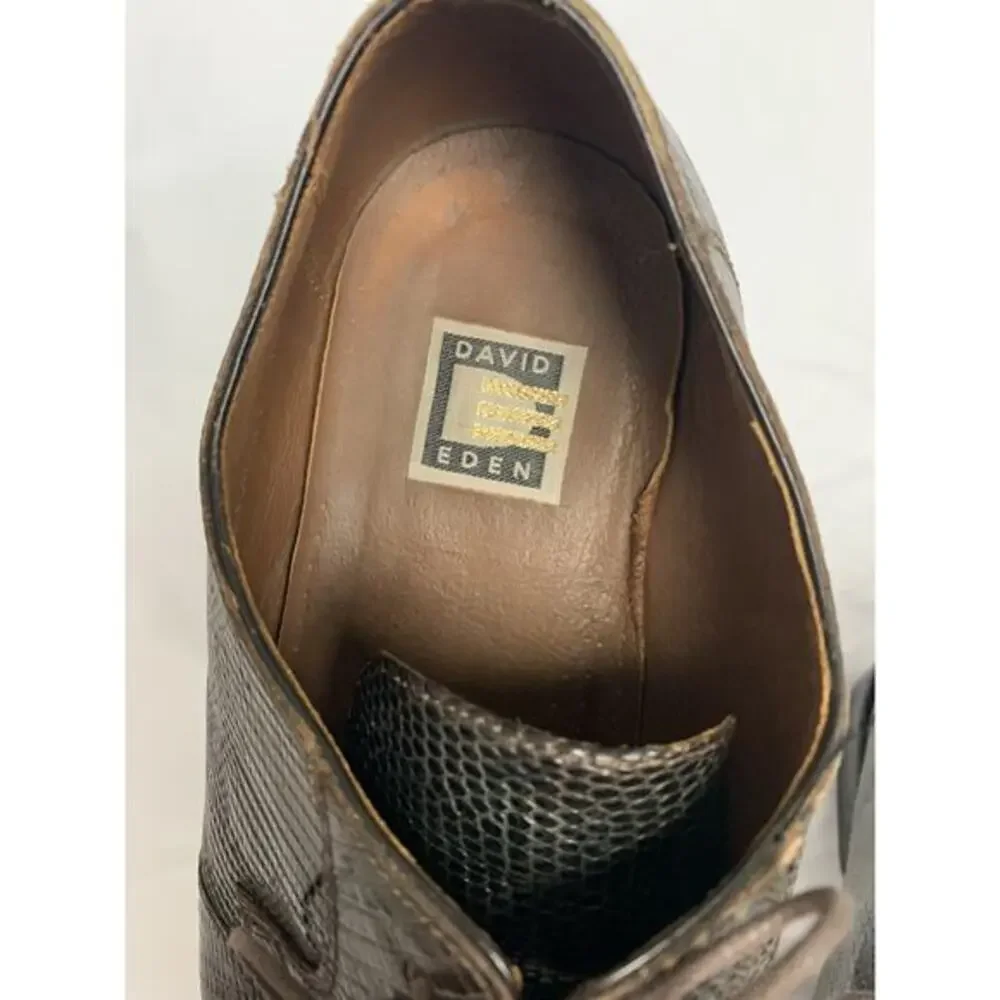 David Eden Alligator Leather Hand‎ Made Brown Oxford Dress Shoe Men’s Size 12